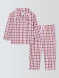 John Lewis Baby Check Pyjamas, Pink