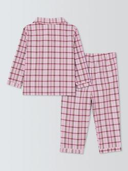 John Lewis Baby Check Pyjamas, Pink - view 2, Pink