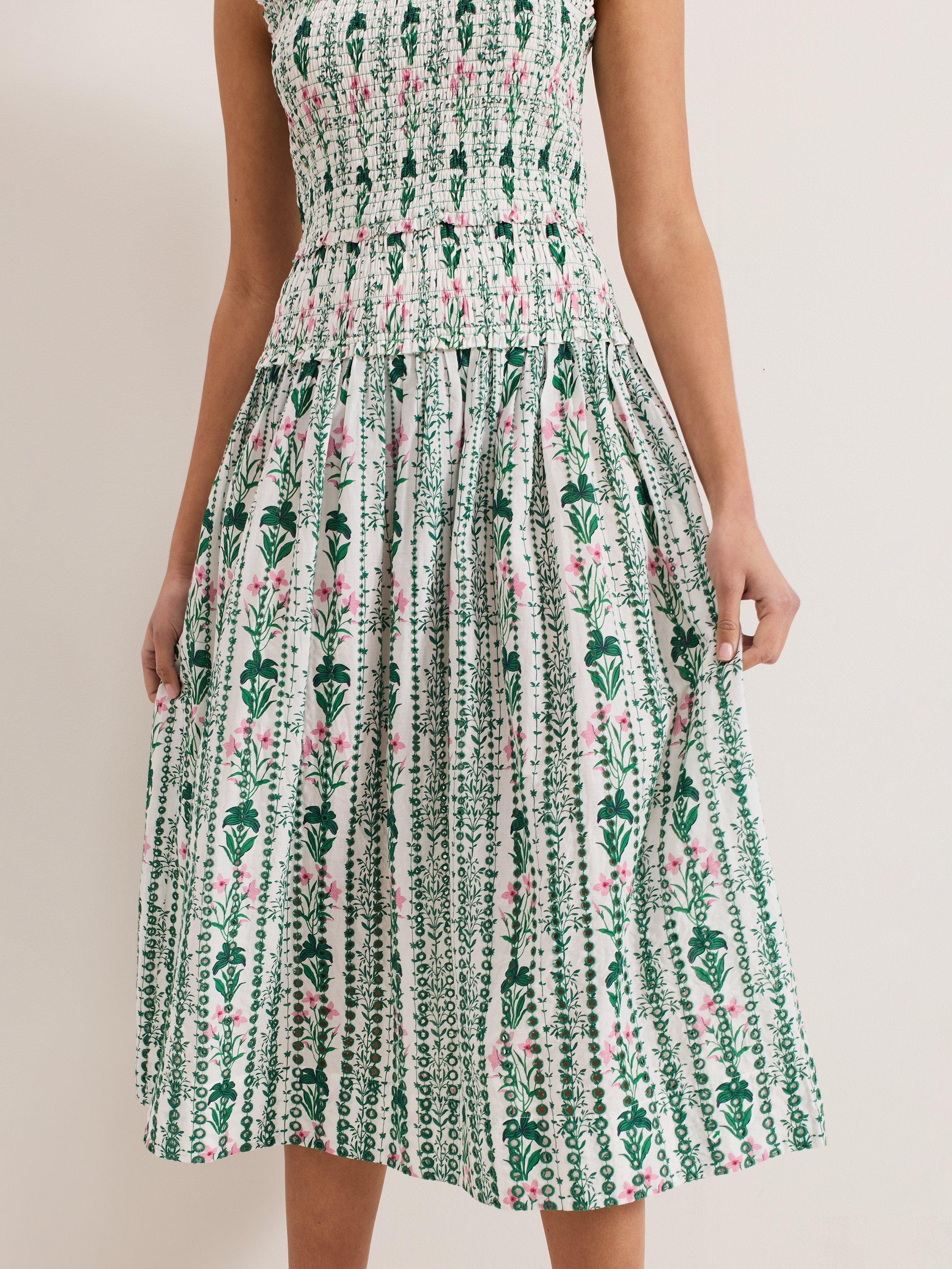 Product image 8 of 9, which shows Phase Eight Chiara Floral Dress, Ivory, 12