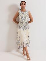 Phase Eight Petite Senita Flower Detail Midi Dress, Eau De Nil