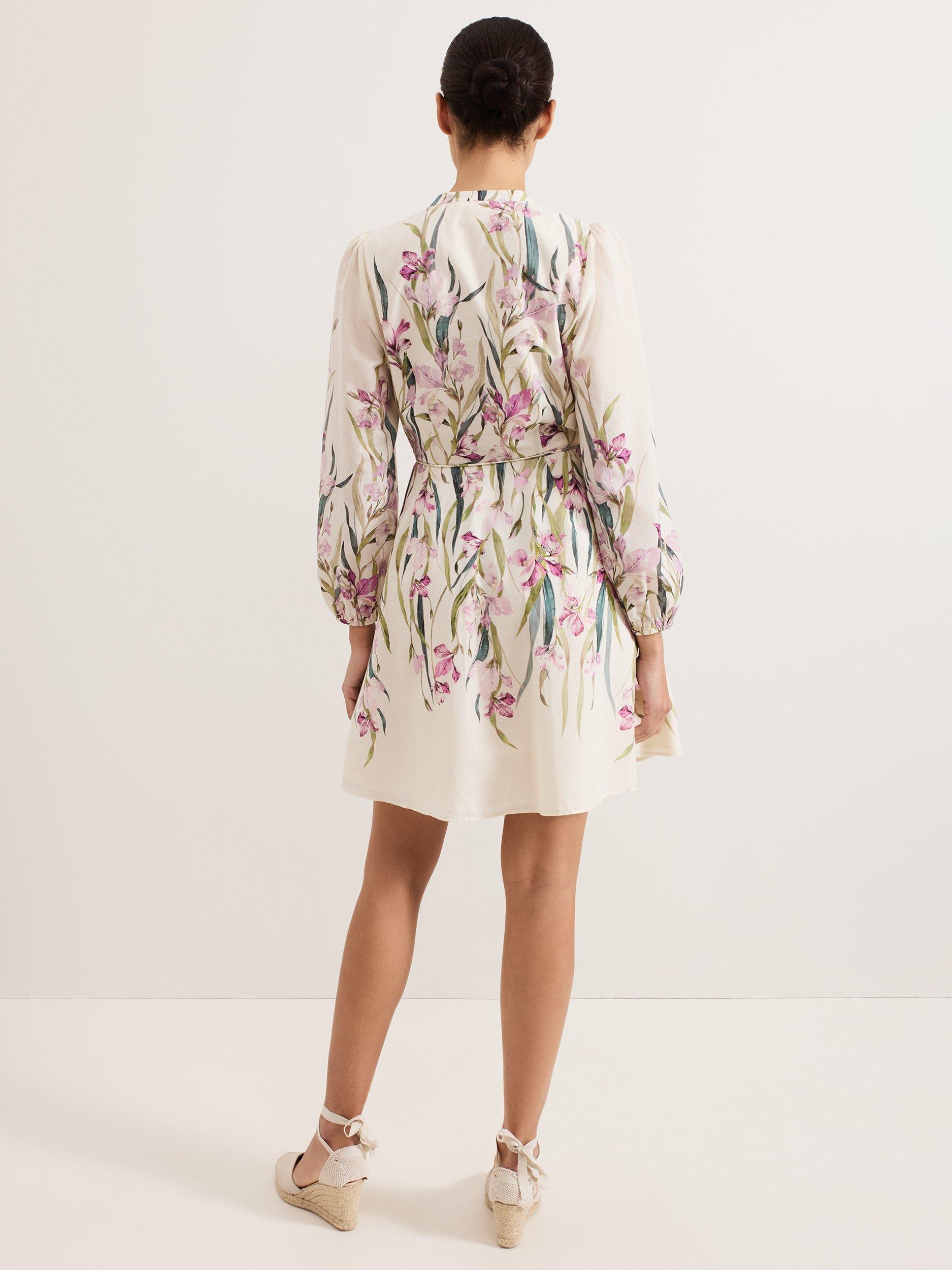 Product image 2 of 8, which shows Phase Eight Velma Floral Dress, Ivory, 10