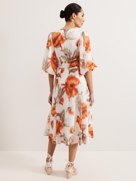 Phase Eight Violet Midi Dress, Multi - view 2, Multi