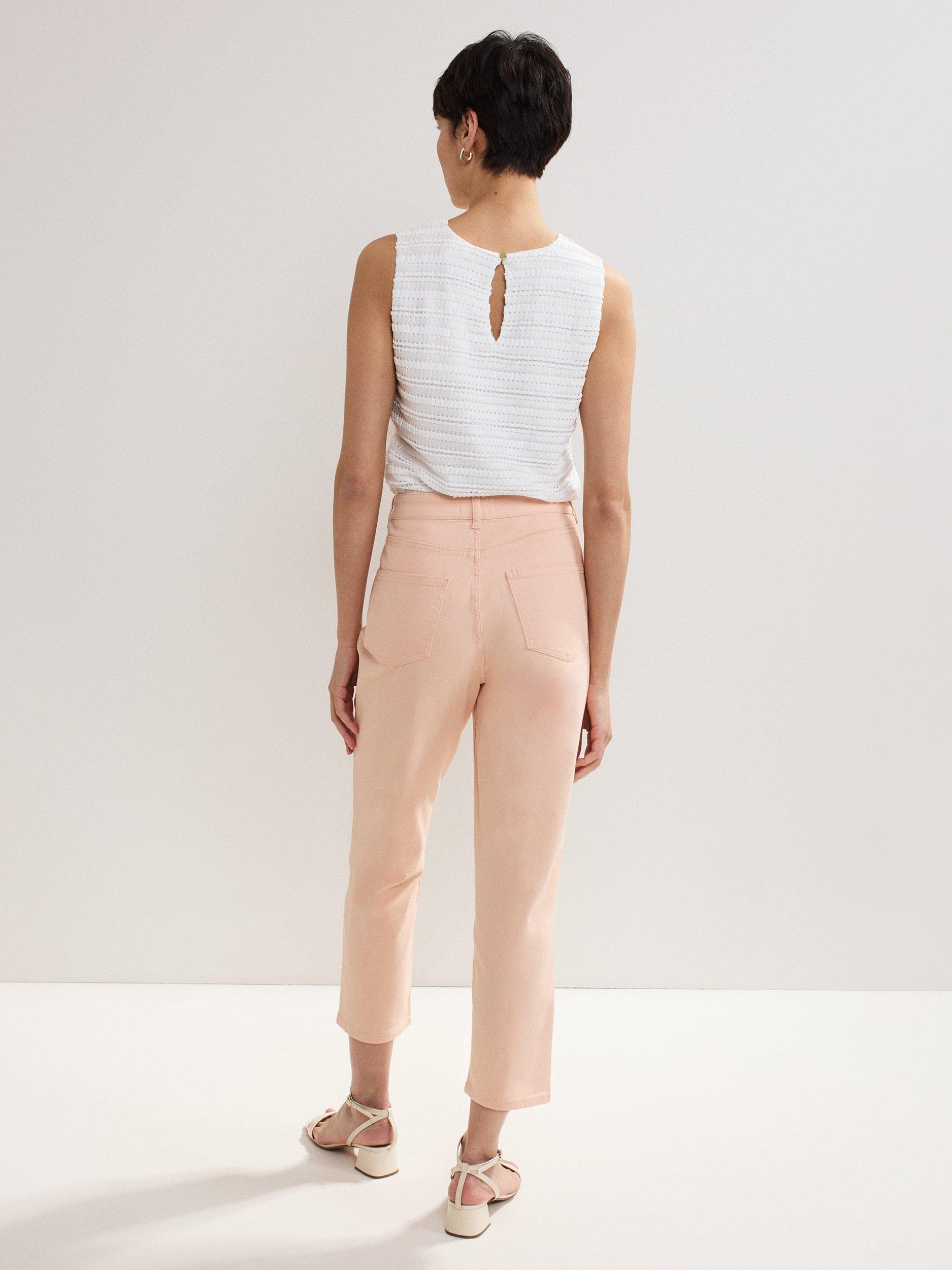 Product image 2 of 7, which shows Phase Eight Lindsey Tapered Jeans, Pale Pink, 8