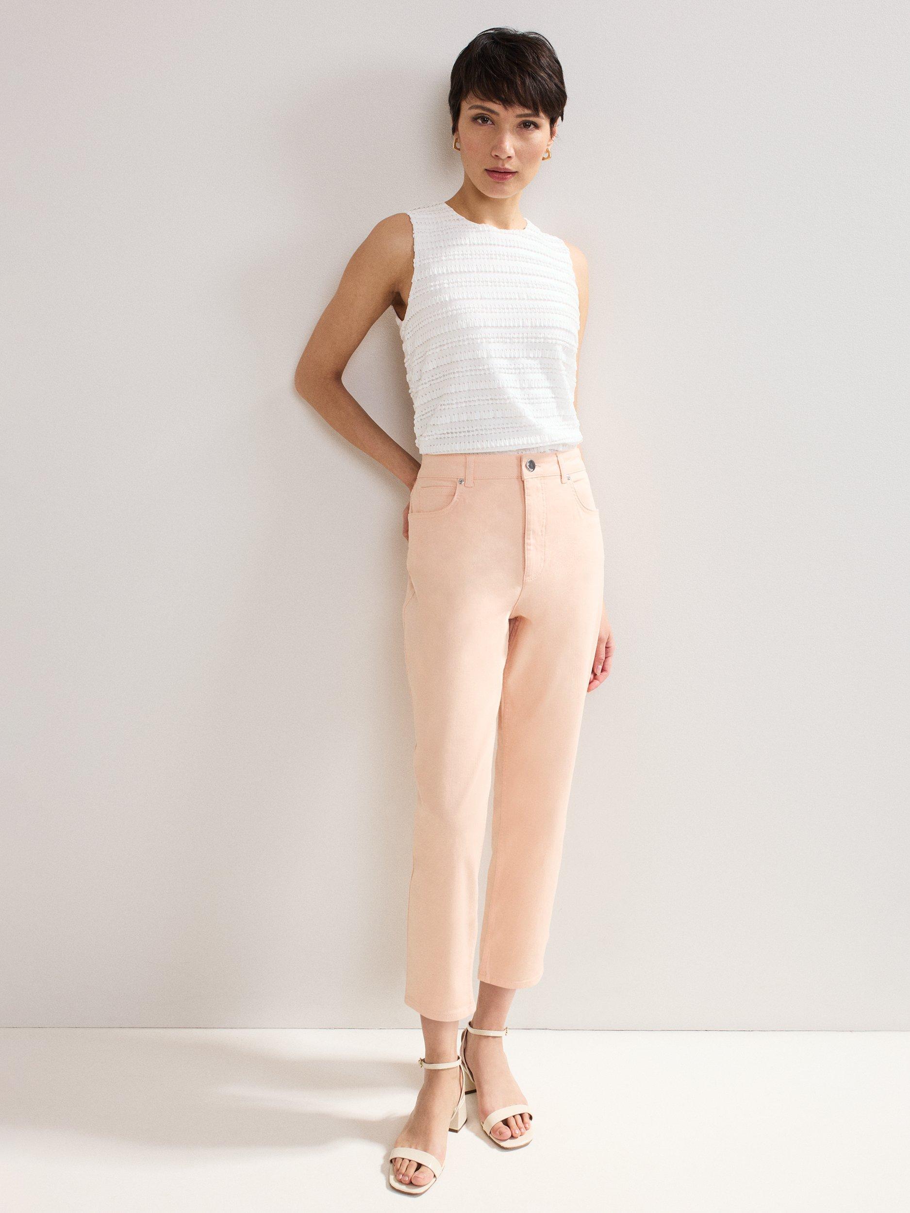 Product image 3 of 7, which shows Phase Eight Lindsey Tapered Jeans, Pale Pink, 8