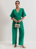 Phase Eight Petite Margot Puff Sleeve Jumpsuit, Green