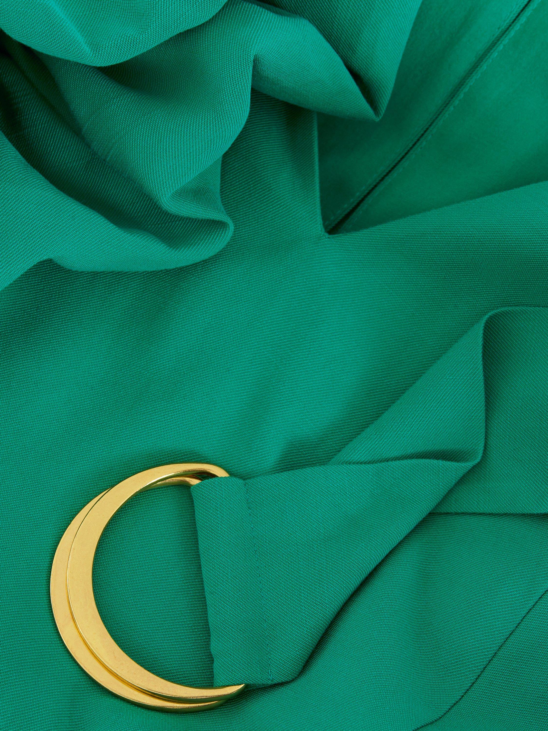 Product image 6 of 7, which shows Phase Eight Petite Margot Puff Sleeve Jumpsuit, Green, 8
