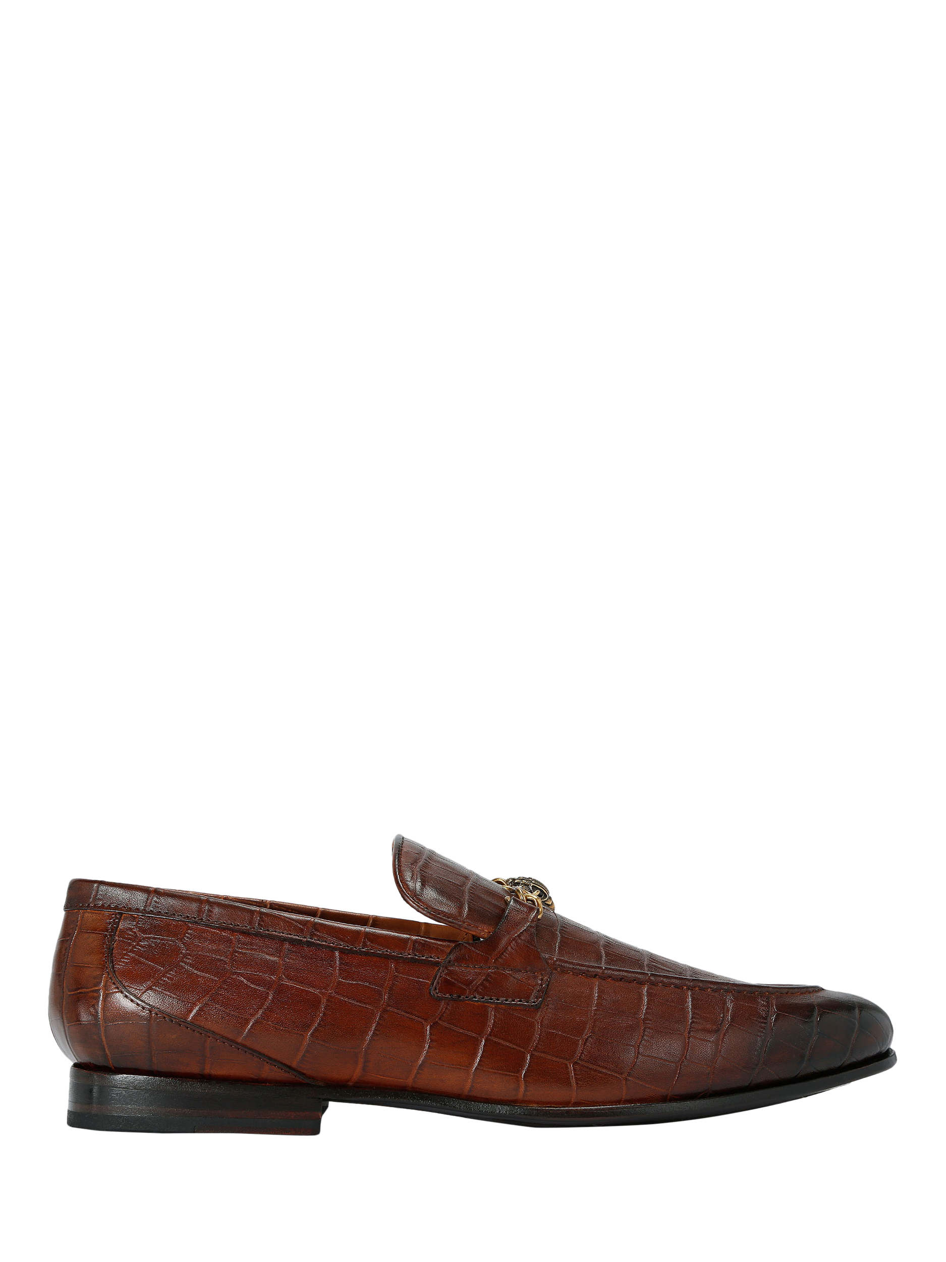Product image 1 of 3, which shows Kurt Geiger London Alton Croc Loafers, Tan, 6