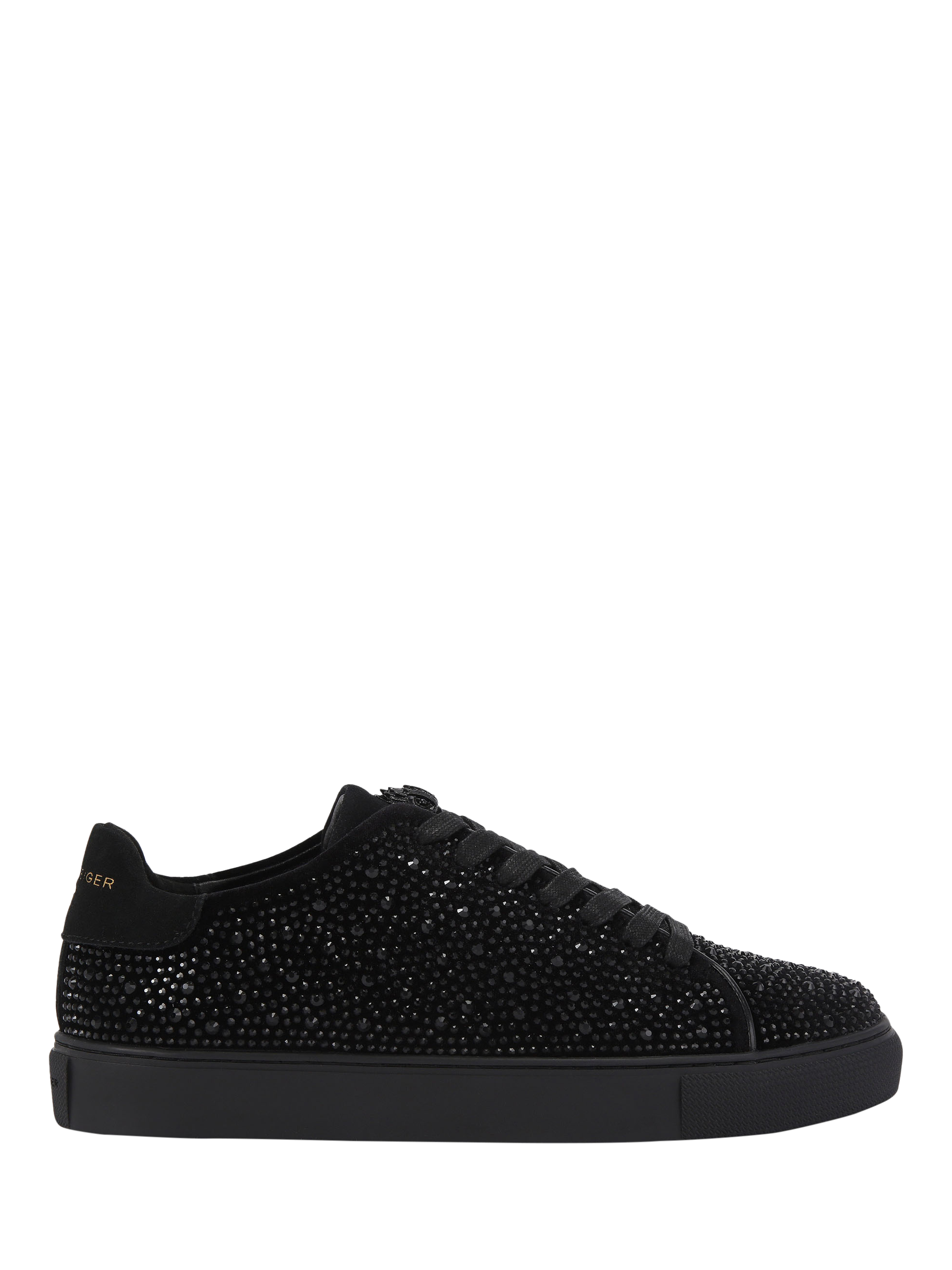 Product image 1 of 5, which shows Kurt Geiger London Lennon Crystal Trainers, Black, 6
