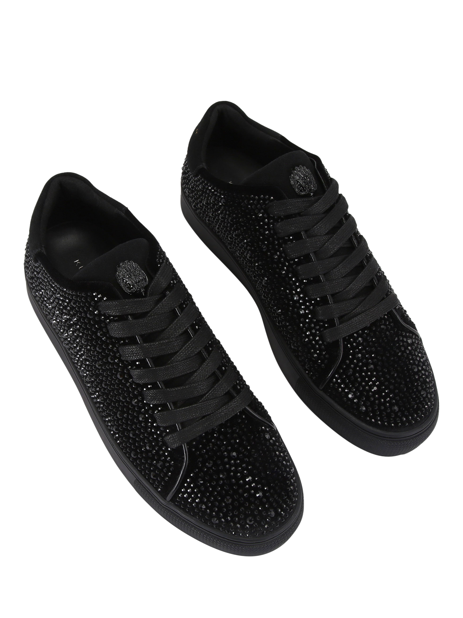 Product image 2 of 5, which shows Kurt Geiger London Lennon Crystal Trainers, Black, 6