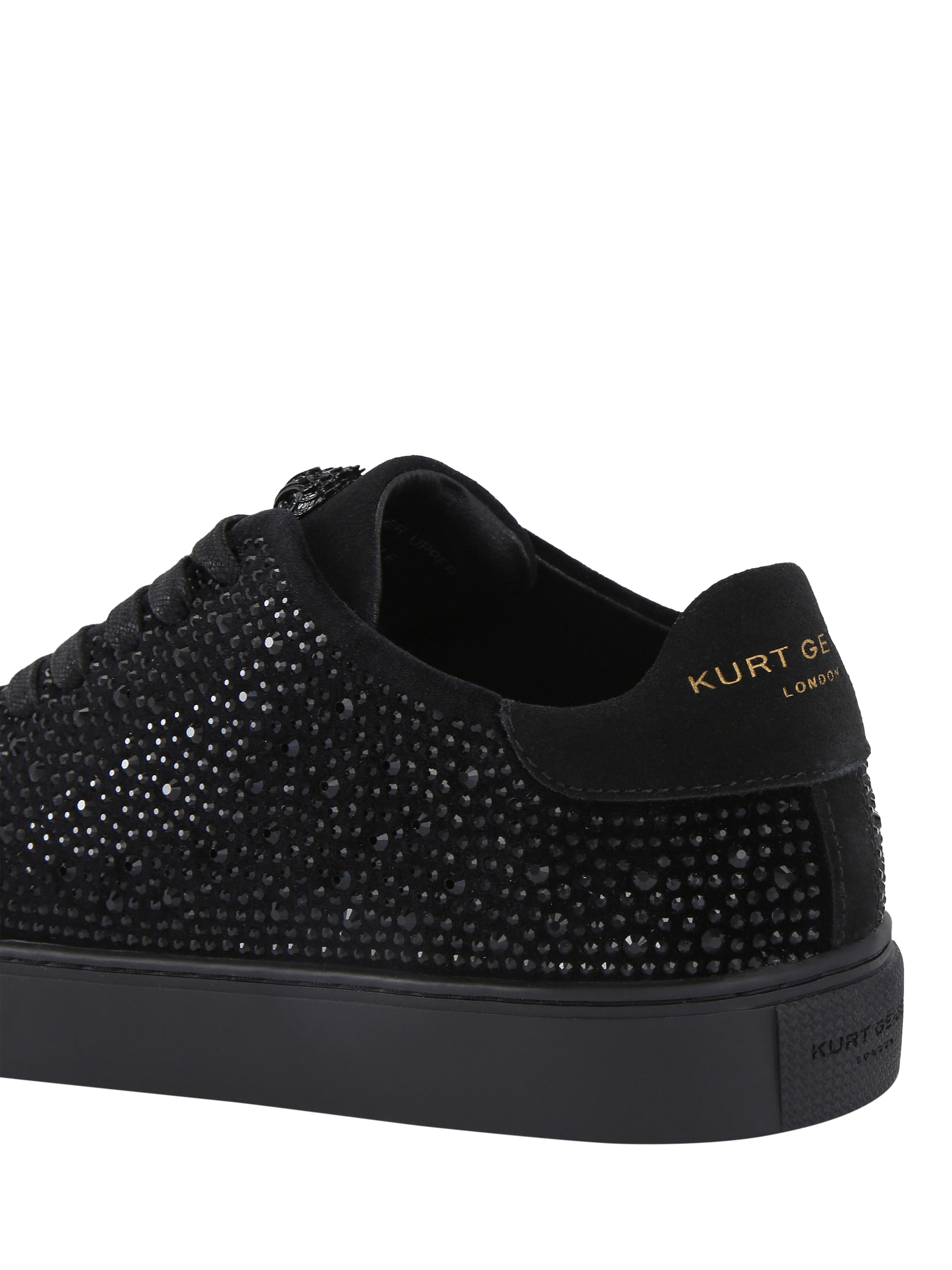 Product image 3 of 5, which shows Kurt Geiger London Lennon Crystal Trainers, Black, 6