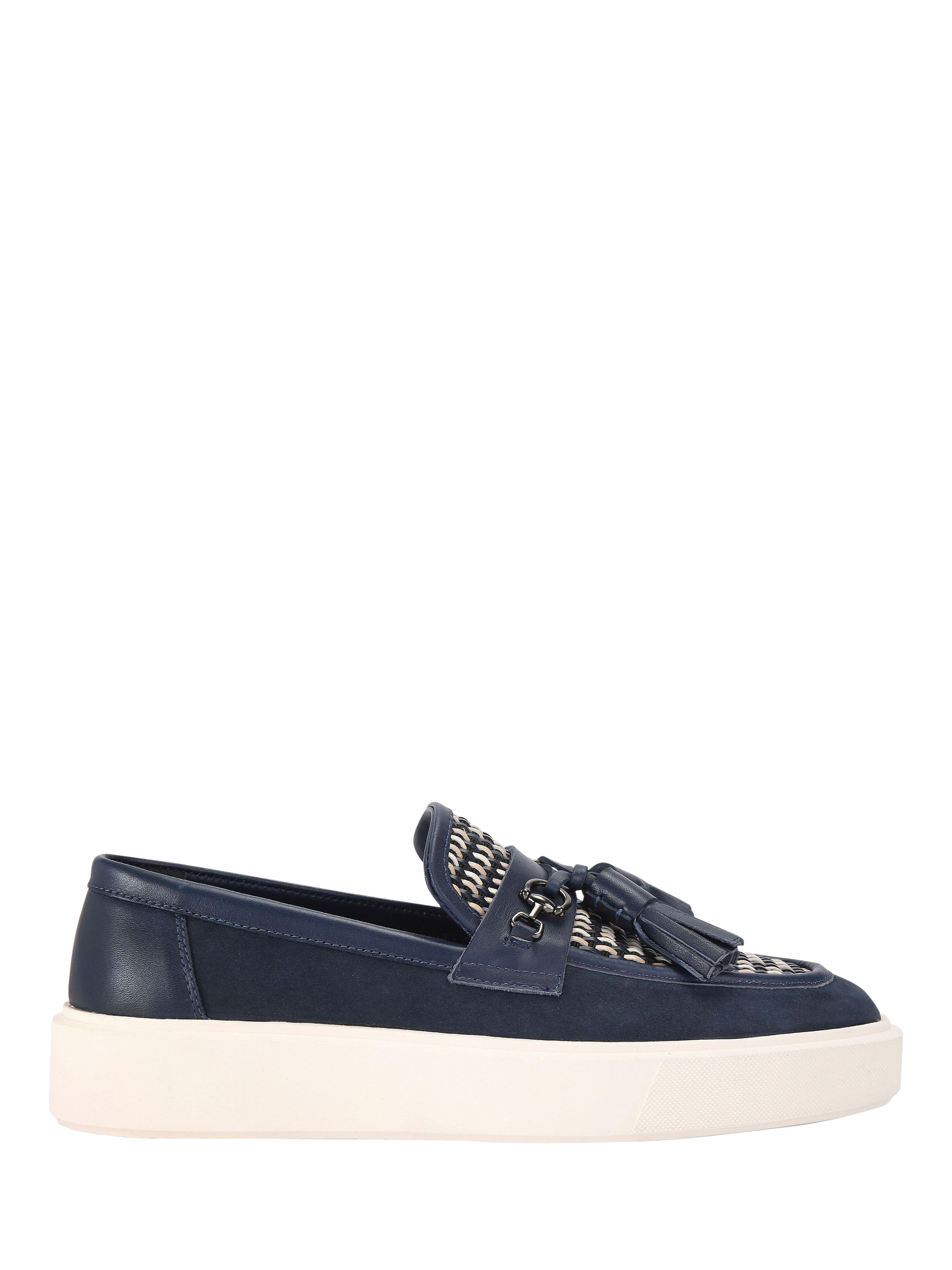 Product image 1 of 5, which shows Kurt Geiger London Milbank Tassel Leather Loafers, Navy, 6