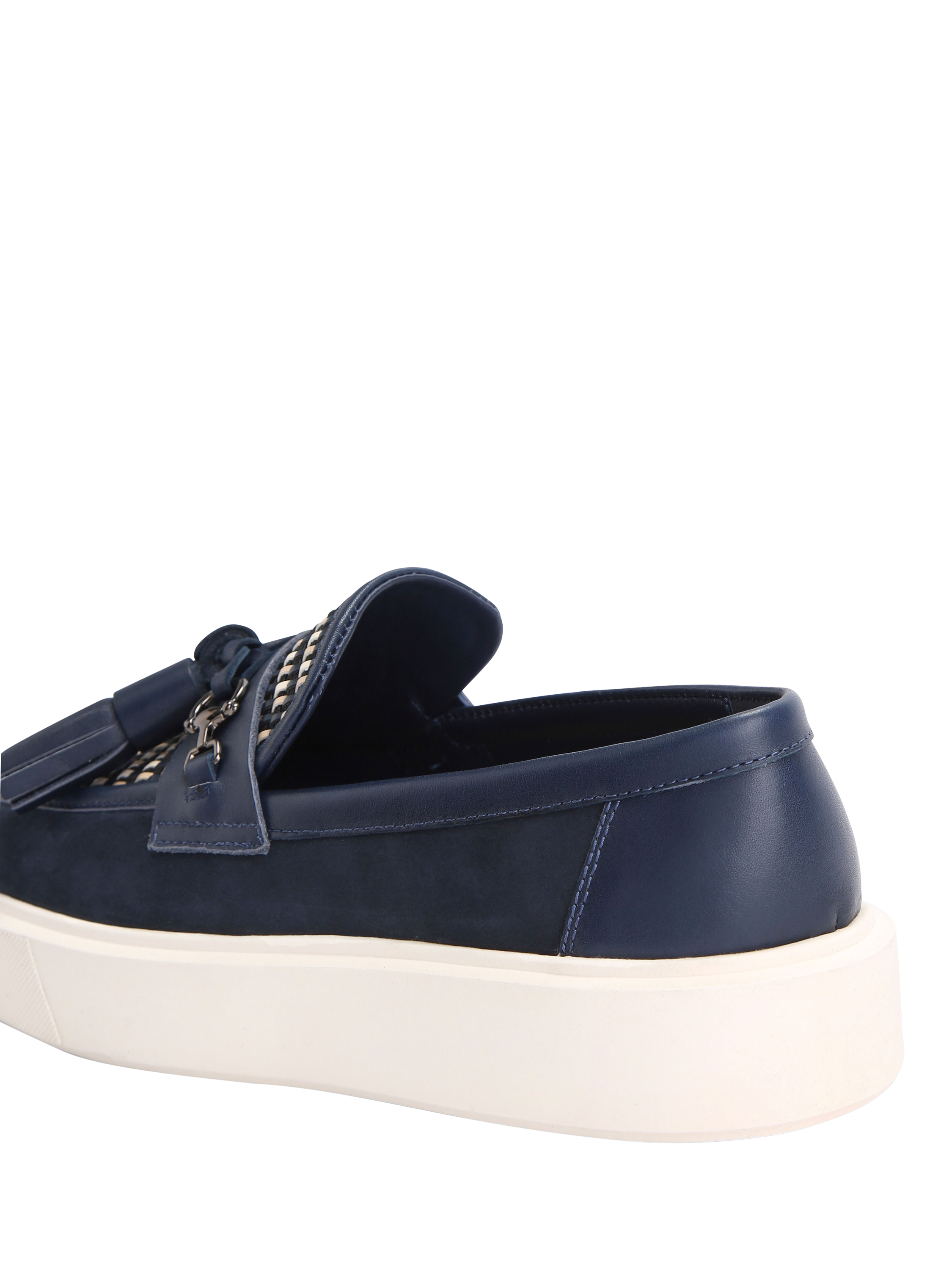 Product image 4 of 5, which shows Kurt Geiger London Milbank Tassel Leather Loafers, Navy, 6