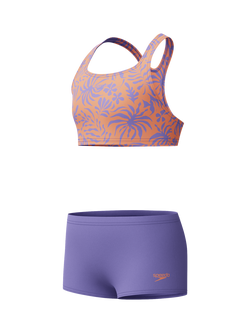 Speedo Kids' Boyleg 2-Piece Short Swim Set, Purple Mist - view 2, Purple Mist