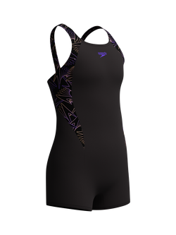 Speedo Kids' Hyper Boom Splice Swim Legsuit, Bright Peach, Bright Peach