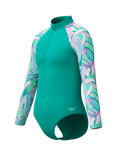 Speedo Kids' Long Sleeved Swimsuit, Turquoise Gem