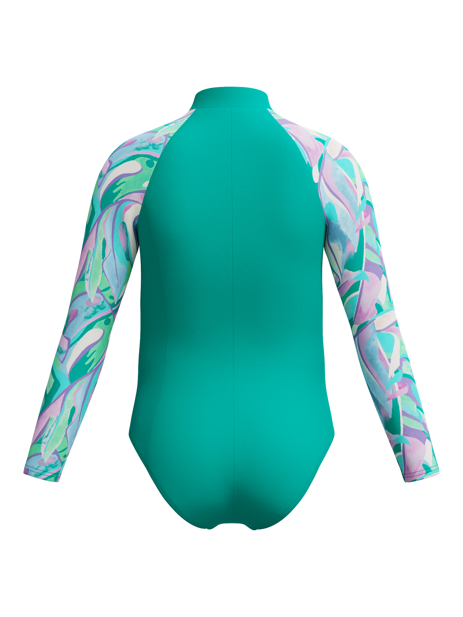Product image 2 of 4, which shows Speedo Kids' Long Sleeved Swimsuit, Turquoise Gem, 7-8 years