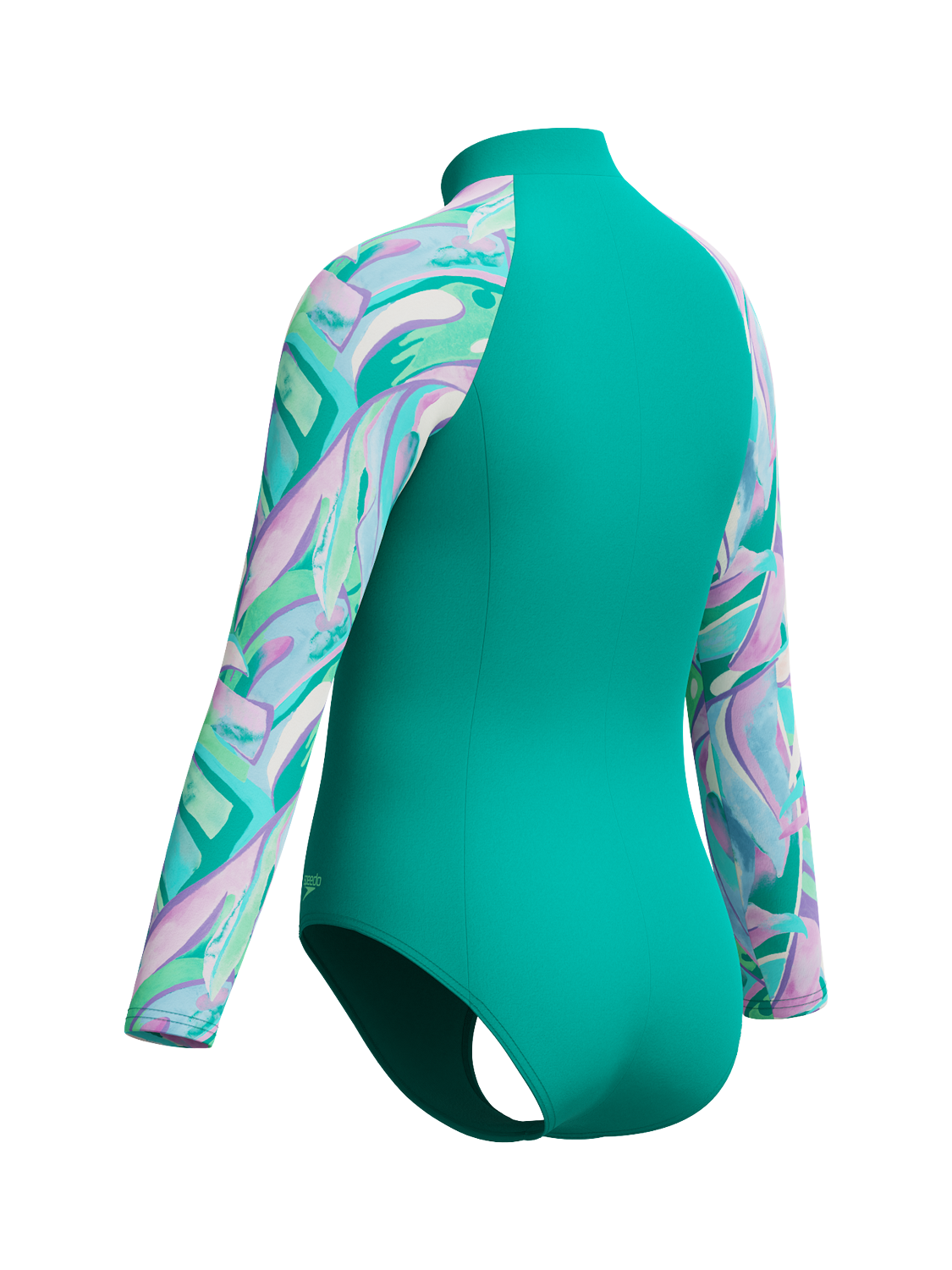 Product image 4 of 4, which shows Speedo Kids' Long Sleeved Swimsuit, Turquoise Gem, 7-8 years