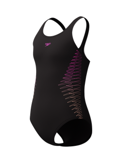 Speedo Kids' Sporty Muscleback Swimsuit, Bright Peach, Bright Peach