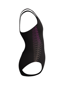 Speedo Kids' Sporty Muscleback Swimsuit, Bright Peach - view 2, Bright Peach