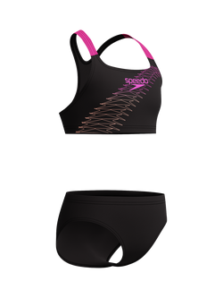 Speedo Kids' Medley 2-Piece Swimsuit, Flare Pink, Flare Pink