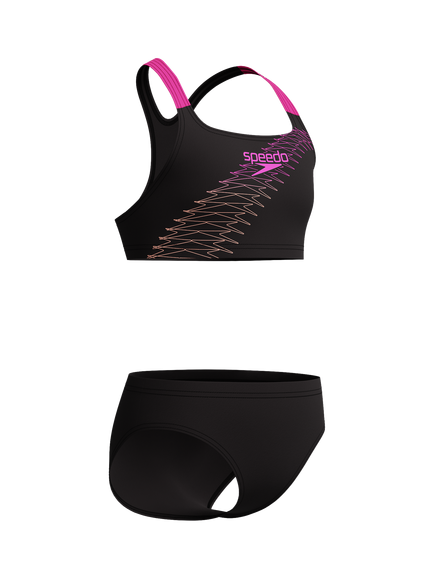Speedo Kids' Medley 2-Piece Swimsuit, Flare Pink, Flare Pink