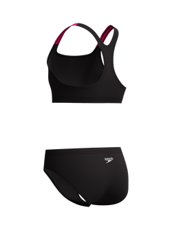 Speedo Kids' Medley 2-Piece Swimsuit, Flare Pink - view 2, Flare Pink