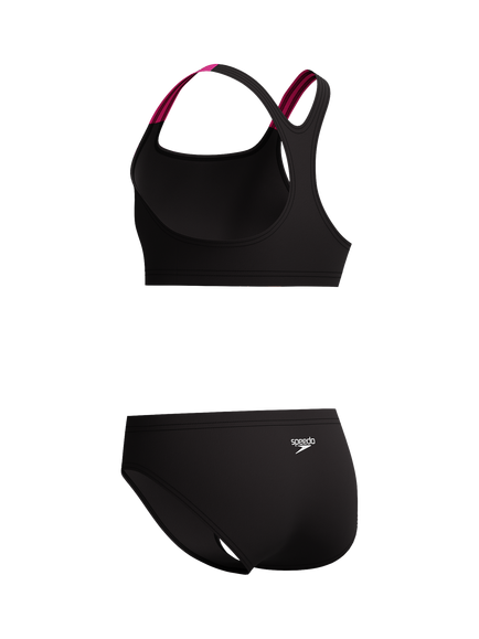 Speedo Kids' Medley 2-Piece Swimsuit, Flare Pink - view 2, Flare Pink