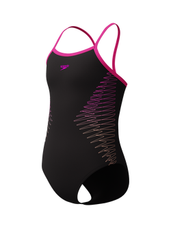 Speedo Kids' Thinstrap Muscleback Swimsuit, Flare Pink, Flare Pink