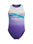Speedo Kids' Printed Hydrasuit Swimsuit, Purple Mist