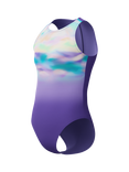 Speedo Kids' Printed Hydrasuit Swimsuit, Purple Mist