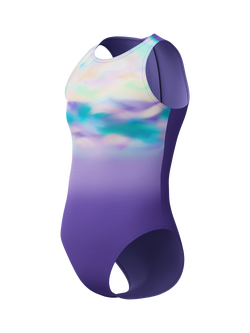 Speedo Kids' Printed Hydrasuit Swimsuit, Purple Mist - view 2, Purple Mist