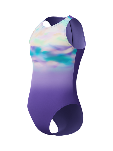 Speedo Kids' Printed Hydrasuit Swimsuit, Purple Mist - view 2, Purple Mist
