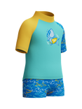 Speedo Kids' Short Sleeve Rash Top Set, Arctic Glass
