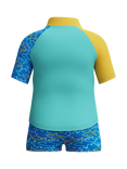 Speedo Kids' Short Sleeve Rash Top Set, Arctic Glass