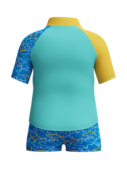 Speedo Kids' Short Sleeve Rash Top Set, Arctic Glass - view 2, Arctic Glass
