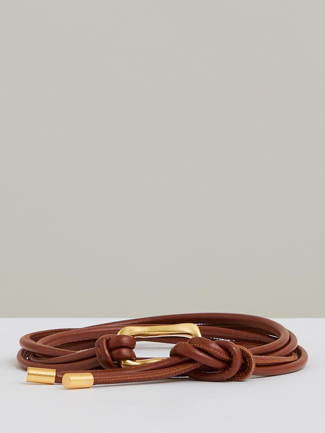 Product image 1 of 4, which shows Reiss Tara Skinny Belt, Tan, S-M