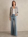 Reiss Carly Check Jacket, Grey/White