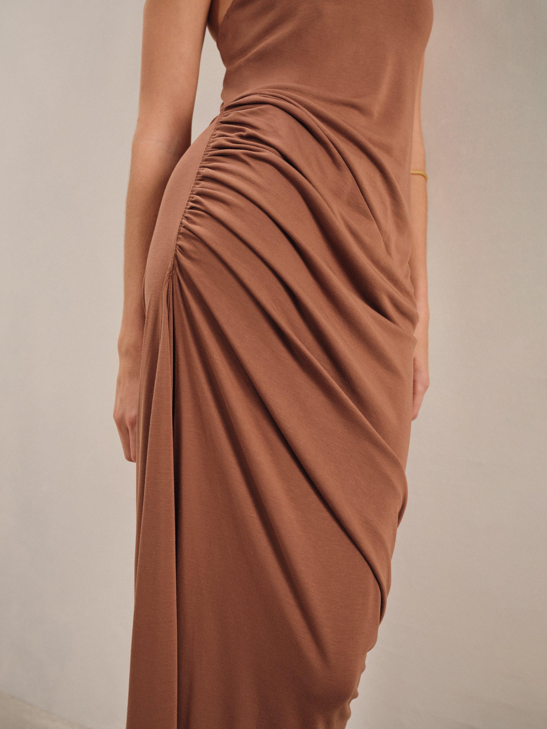 【海外限定】REISSドレス☆Aaliyah Twist Back Dress, Brown Reiss Aaliyah Twist Back Dress, Brown