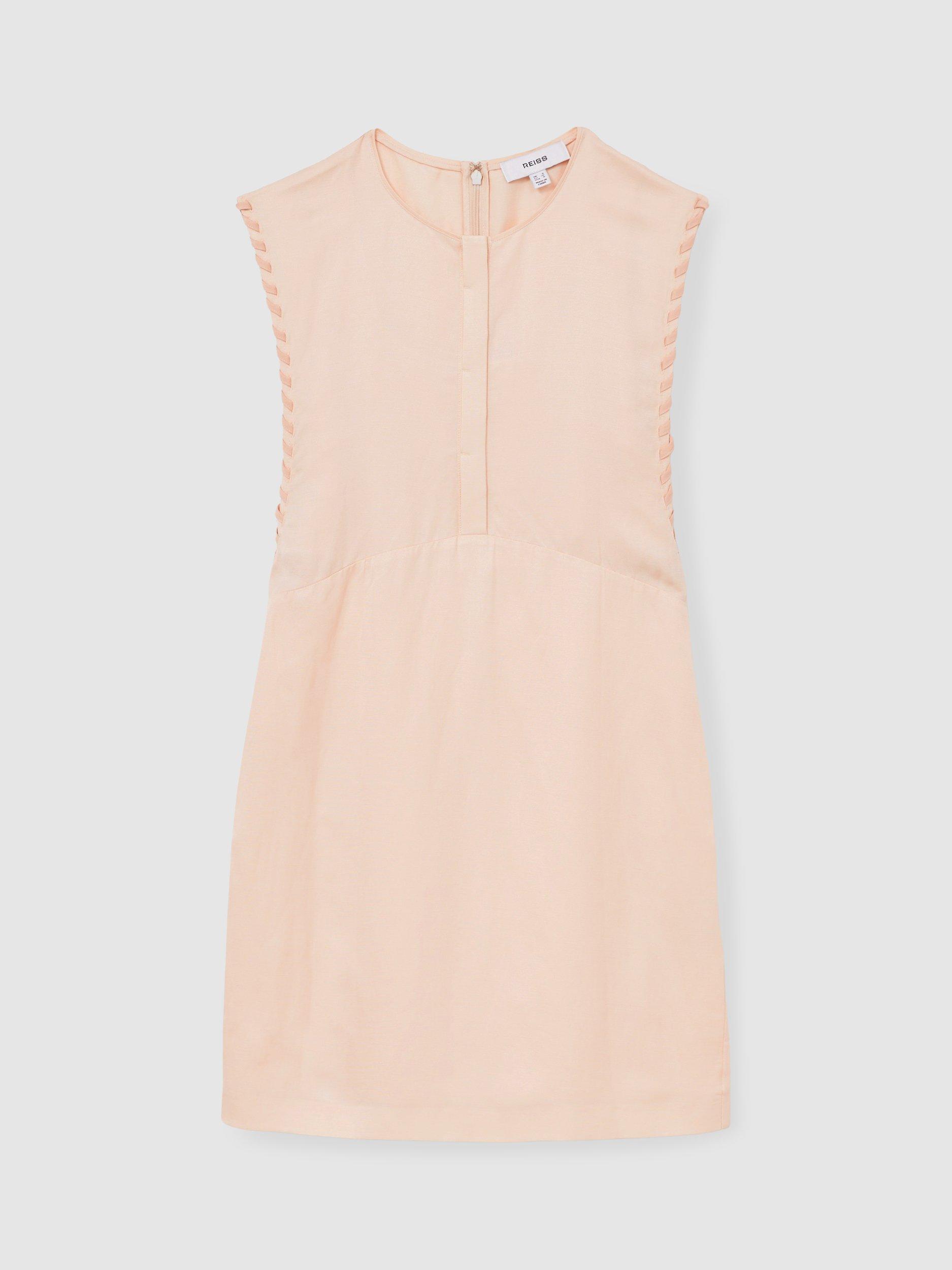 Product image 3 of 5, which shows Reiss Fawn Sleeveless Mini Dress, Peach, 6