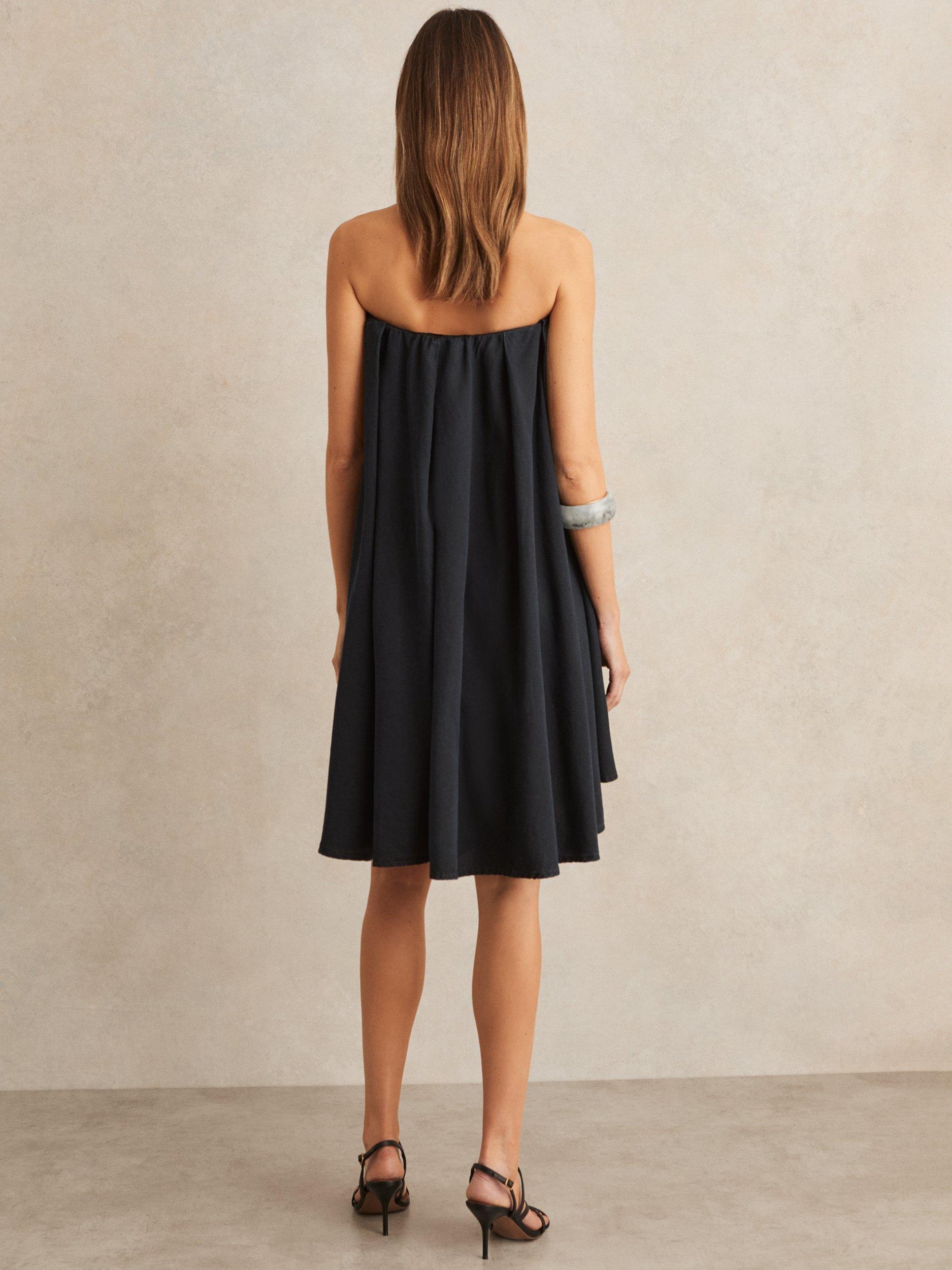 Product image 5 of 5, which shows Reiss Flo Bandeau Pleated Mini Dress, Indigo, 6