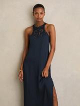 【海外限定】REISSドレス☆Tulia Ruched Midi Dress, Bright Blu Buy Reiss Bright Blue Tulia Modal-Blend Ruched Midi Dress