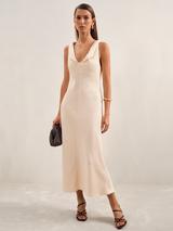 Reiss Blake Sleeveless Jersey Dress, Neutral