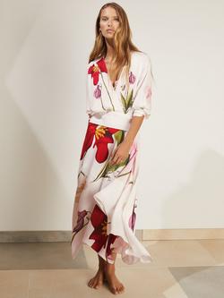 Reiss New York Botanical Gardens Nola Floral Print Maxi Dress, Ivory/Multi, Ivory/Multi