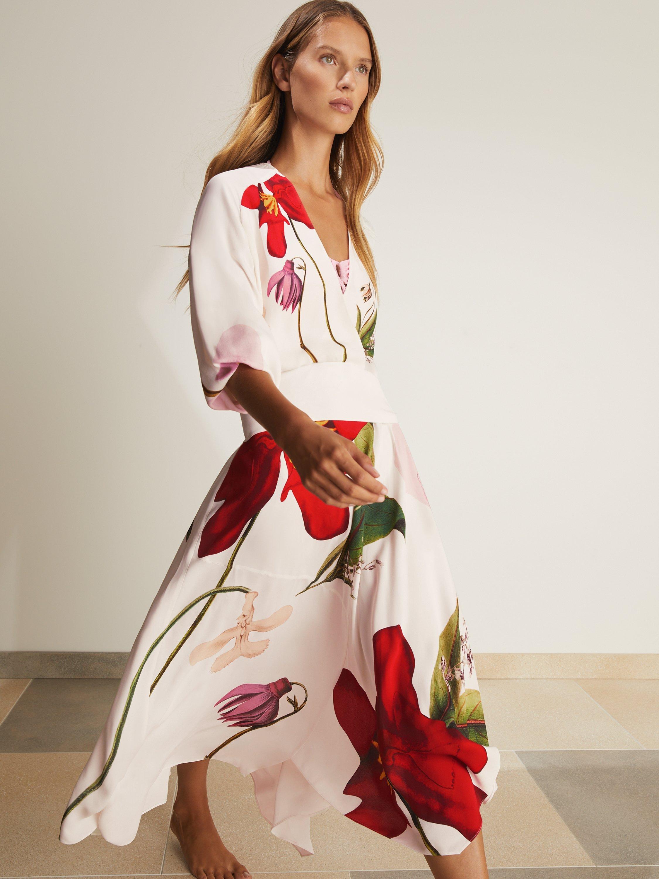 【海外限定】REISSドレス☆Ivory Aria NYBG Floral Print Maxi D Reiss Reiss | NYBG Floral-Print Maxi Dress in Ivory - REISS