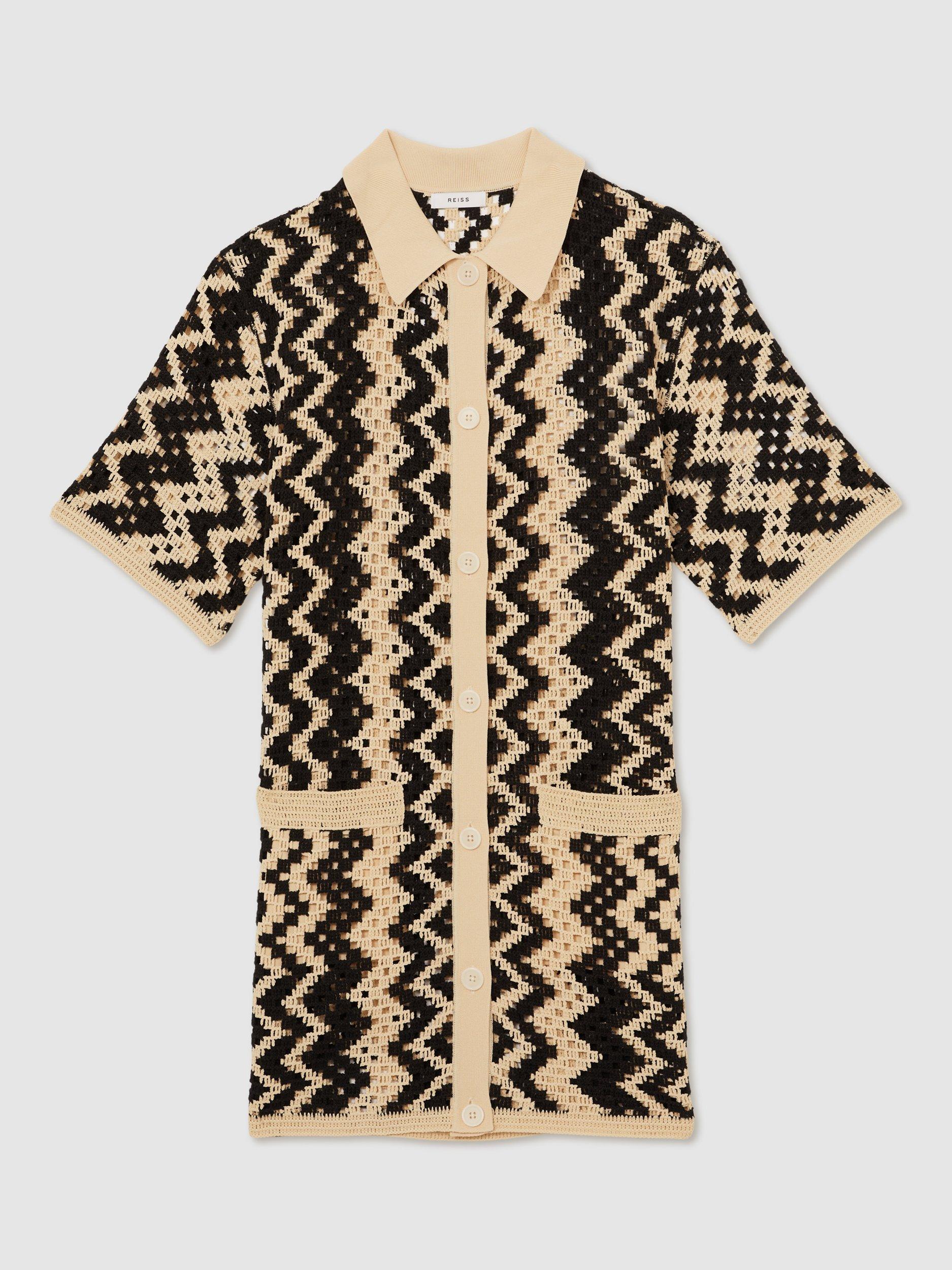 【海外限定】REISSワンピース☆Natalie Open Stitch Dress, Blac Reiss Natalie Open Stitch Dress, Black/Cream