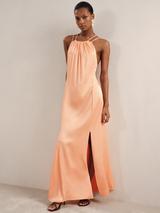 Reiss Eden Ruffle Maxi Dress, Orange