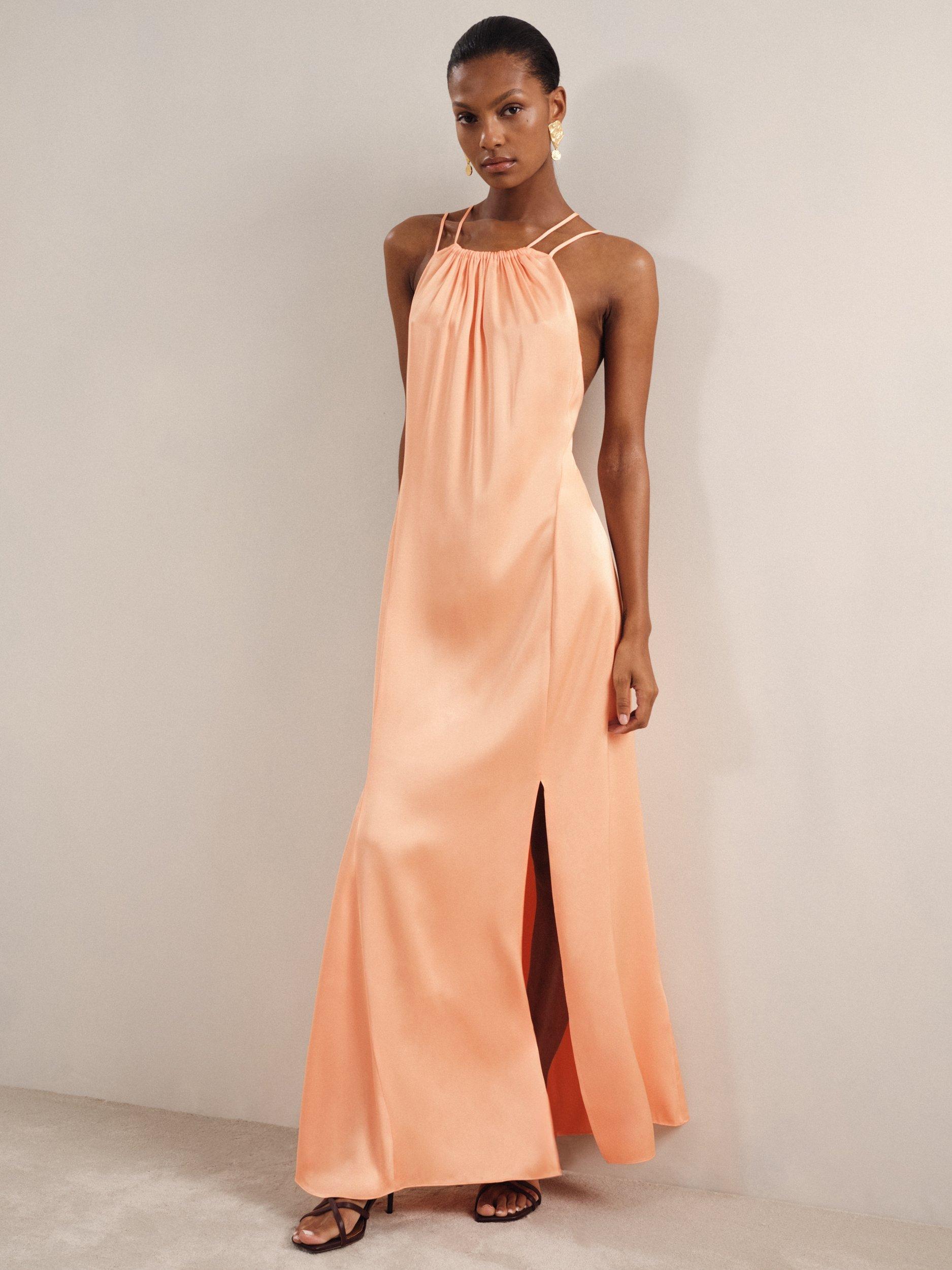 Product image 4 of 5, which shows Reiss Tallie Strappy Maxi Dress, Peach, 8