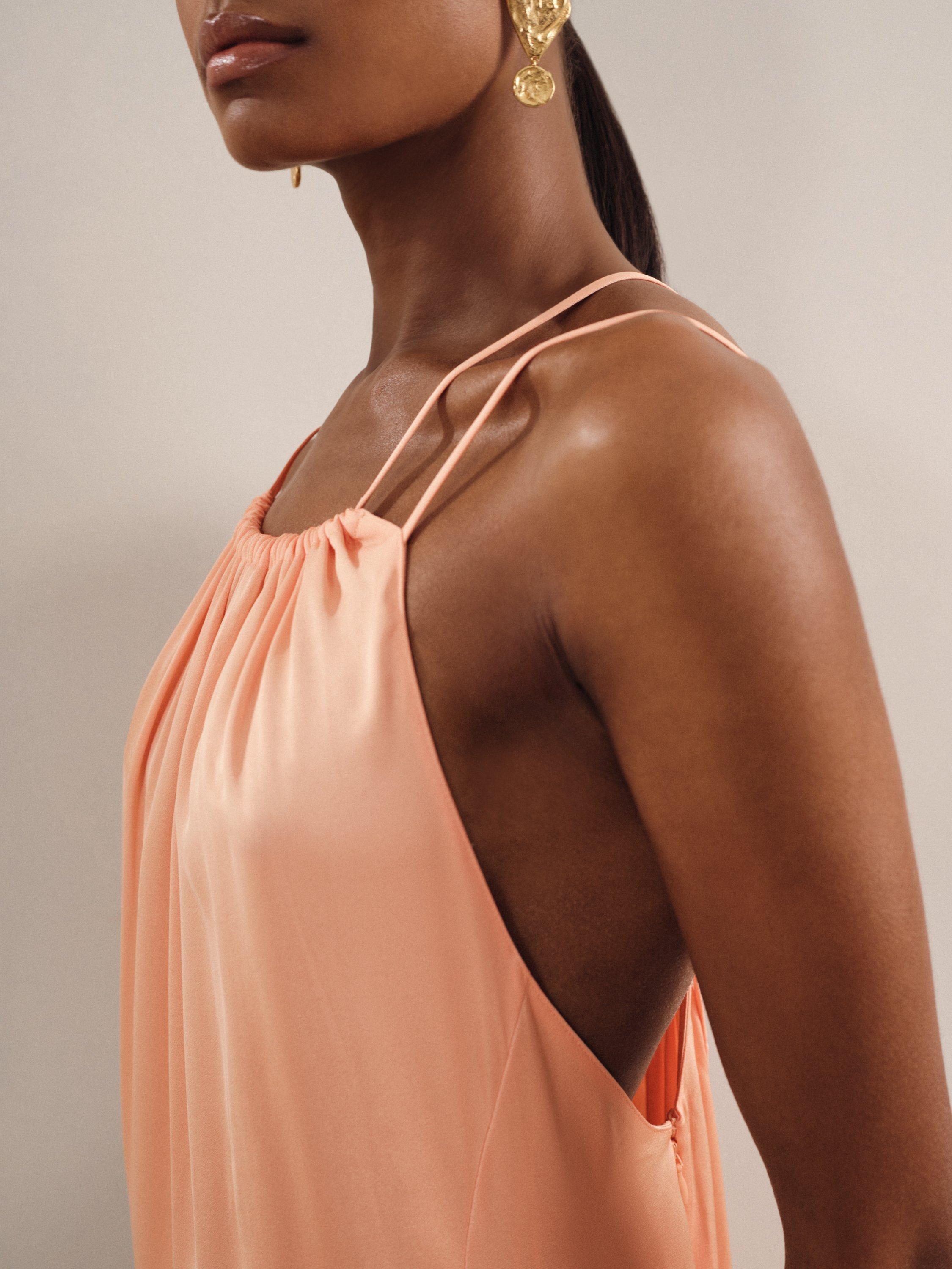 【海外限定】REISSドレス☆Tallie Strappy Maxi Dress, Peach Reiss Tallie Strappy Maxi Dress, Peach