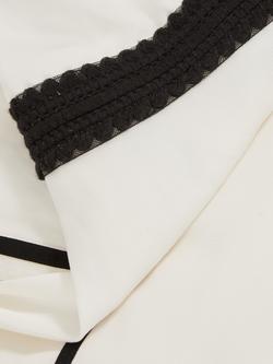 Reiss Valencia Cross Back A-Line Midi Dress, Ivory/Black - view 2, Ivory/Black