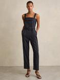 Reiss Fianna Square Neck Sleeveless Jumpsuit, Navy